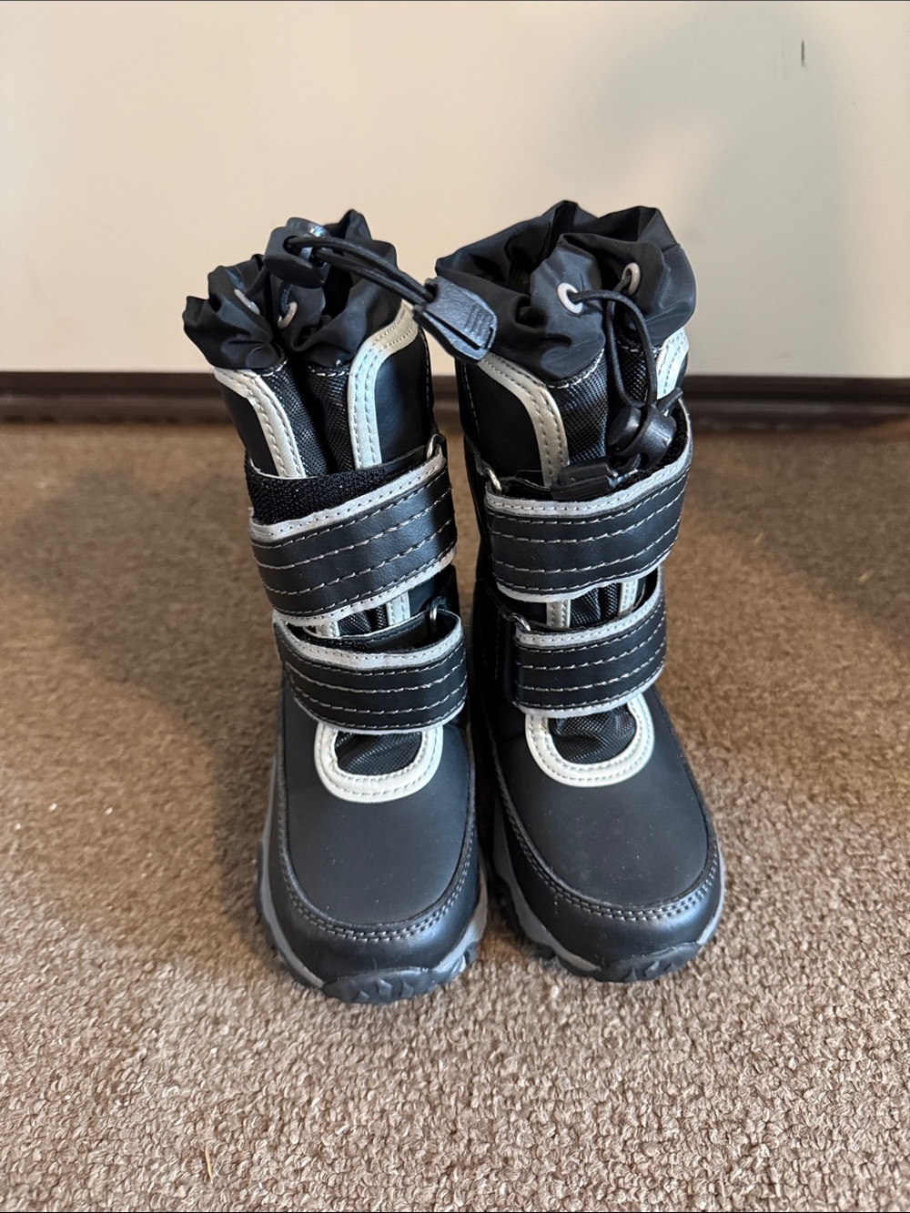 Lands' End Kids Black & White Snow Boots